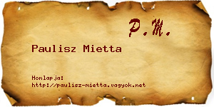 Paulisz Mietta névjegykártya